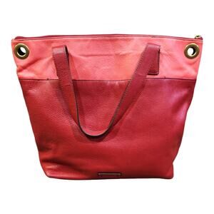 Fossil Keely Pebbled Leather Colorblock Tote Bag in Red & Pink Multi-pocket